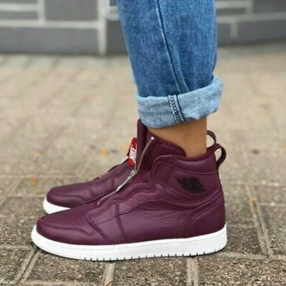 Sz 7 ❤️ Nike Air Jordan 1 Retro — High Zip — Bordeaux — excellent - Picture 2 of 12